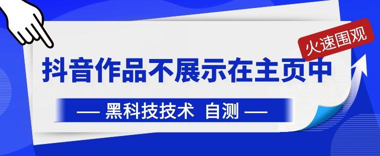 抖音黑科技：抖音作品不展示在主页中【揭秘】-点子口袋网