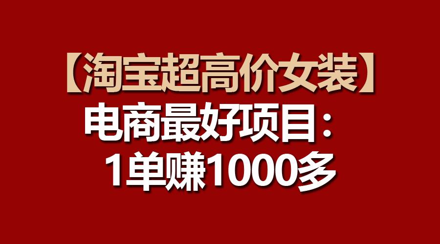 【淘宝超高价女装】电商最好项目：一单赚1000多-点子口袋网