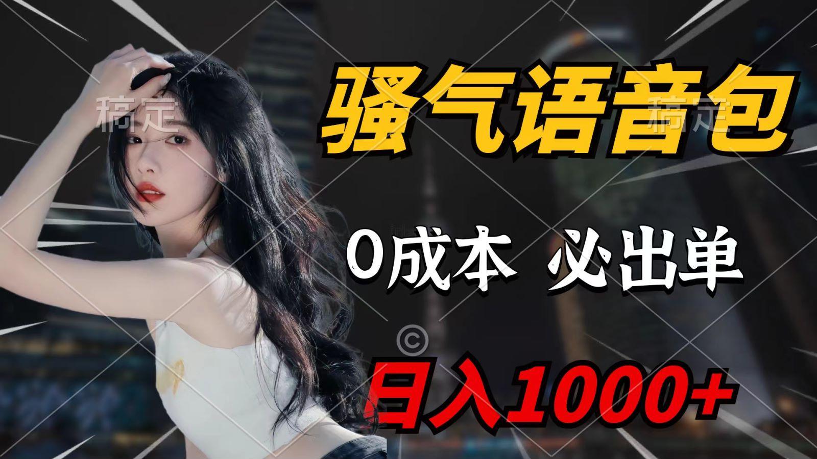 (9701期)骚气语音包，0成本一天1000+，闭着眼也能出单，详细教程！-点子口袋网
