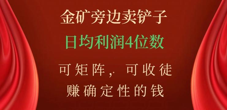 金矿旁边卖铲子，赚确定性的钱，可矩阵，可收徒，日均利润4位数【揭秘】-点子口袋网
