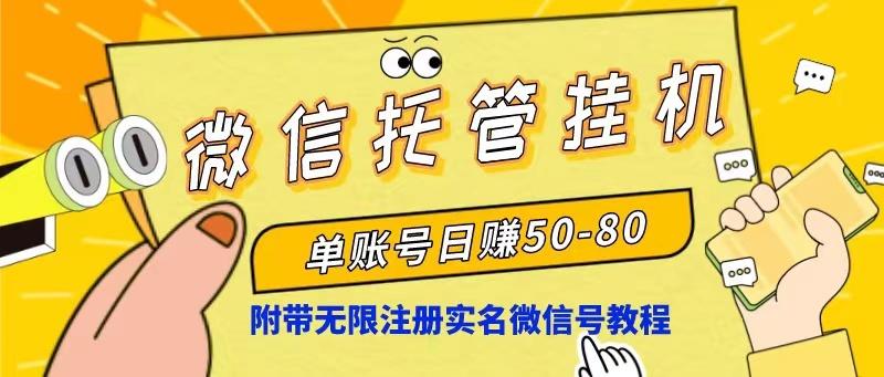 微信托管挂机，单号日赚50-80，项目操作简单(附无限注册实名微信号教程-点子口袋网