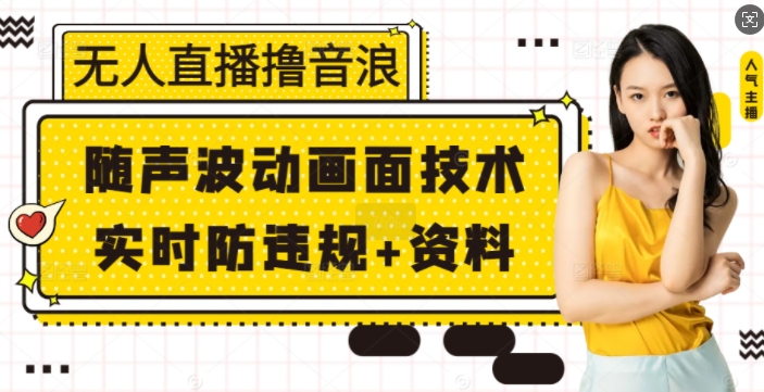 无人直播撸音浪+随声波动画面技术+实时防违规+资料【揭秘】-点子口袋网
