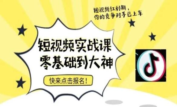 短视频零基础落地实操训练营，短视频实战课零基础到大神-点子口袋网