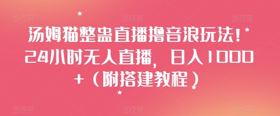汤姆猫整蛊直播撸音浪玩法！24小时无人直播，日入1000+（附搭建教程）【揭秘】-点子口袋网