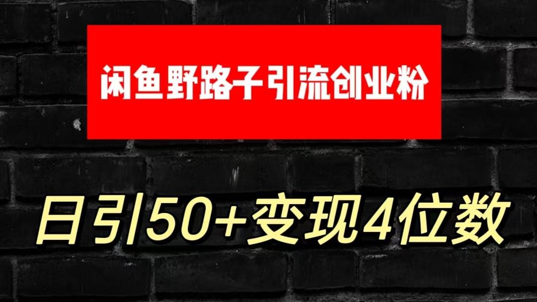 大眼闲鱼野路子引流创业粉，日引50+单日变现四位数-点子口袋网