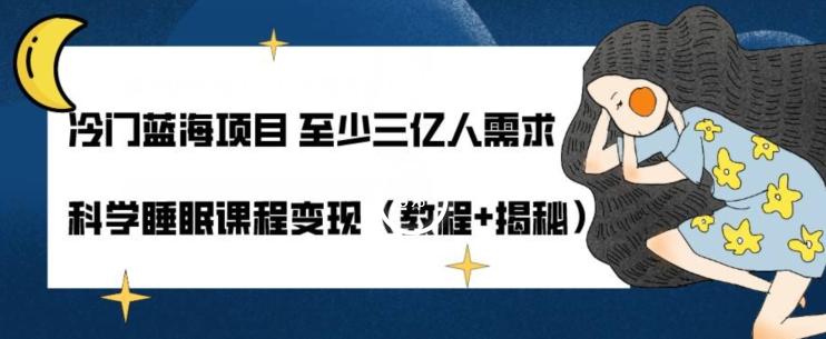 冷门蓝海项目至少三亿人需求科学睡眠课程变现（教程+揭秘）-点子口袋网