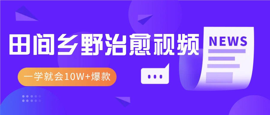 一学就会，1分钟教会你，10W+爆款田间乡野治愈视频(附提示词技巧)-点子口袋网