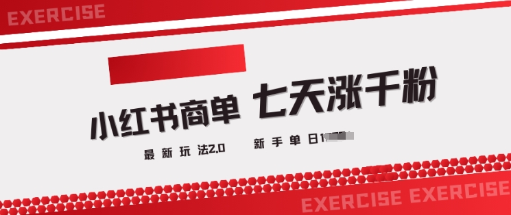 小红书商单2.0最新玩法，3天涨千粉单日变现多张-点子口袋网