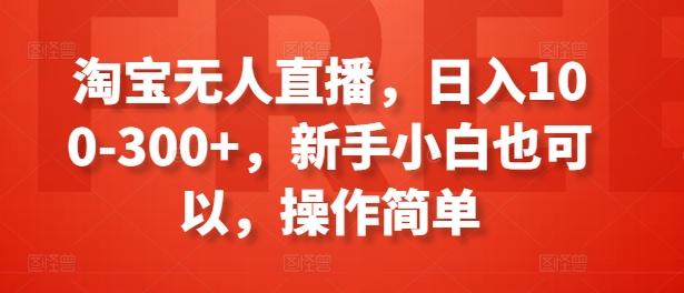 淘宝无人直播，日入100-300+，新手小白也可以，操作简单-点子口袋网
