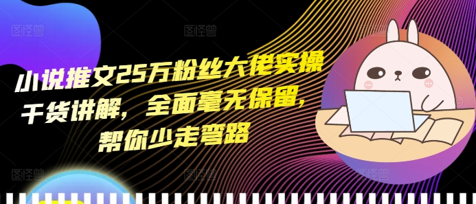 小说推文25万粉丝大佬实操干货讲解，全面毫无保留，帮你少走弯路-点子口袋网