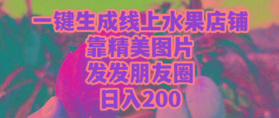(9467期)一键生成线上水果店，靠精美图片发发朋友圈，也能日入200-点子口袋网