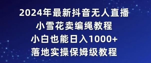 2024年抖音最新无人直播小雪花卖编绳项目，小白也能日入1000+落地实操保姆级教程【揭秘】-点子口袋网