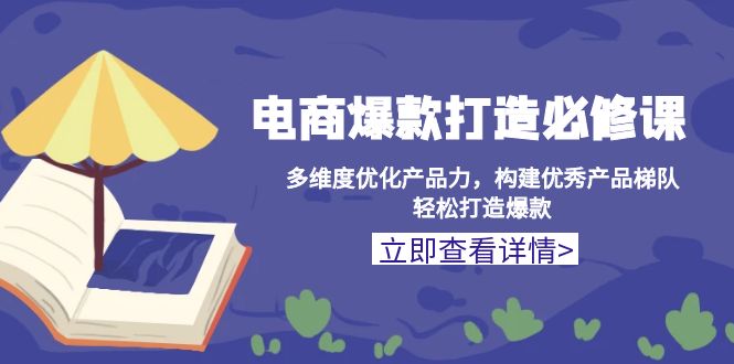 电商爆款打造必修课：多维度优化产品力，构建优秀产品梯队，轻松打造爆款-点子口袋网