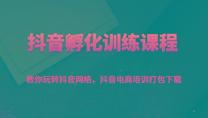 抖音孵化训练课程-教你玩转抖音网络，抖音电商培训打包下载-点子口袋网