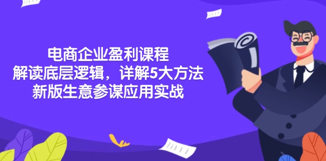 电商企业盈利课程：解读底层逻辑，详解5大方法论，新版生意参谋应用实战-点子口袋网