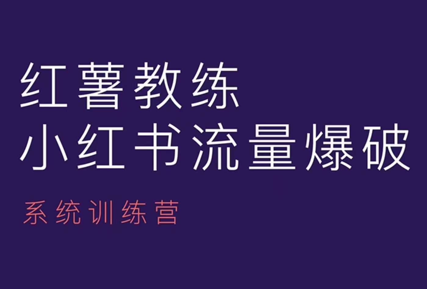 红薯教练-小红书内容运营课，小红书运营学习终点站-点子口袋网