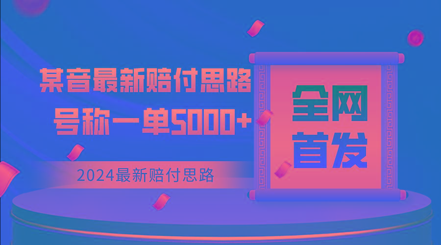 全网首发，2024最新某音赔付思路，号称一单收益5000+-点子口袋网