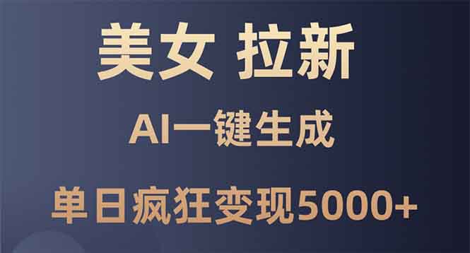 美女暴力拉新，通过AI一键生成，单日疯狂变现5000+，纯小白一学就会！-点子口袋网