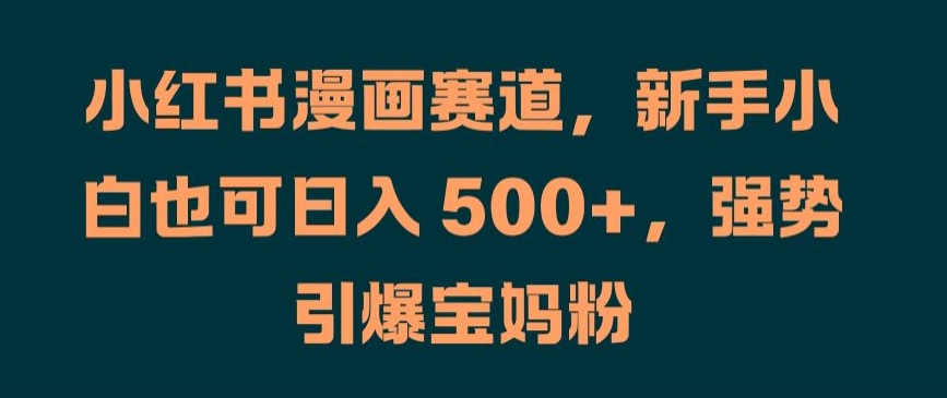 小红书漫画赛道，新手小白也可日入 500+，强势引爆宝妈粉【揭秘】-点子口袋网
