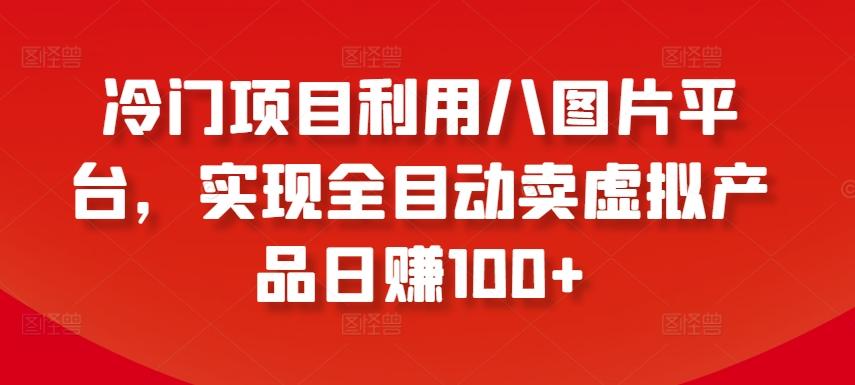 冷门项目利用八图片平台，实现全目动卖虚拟产品日赚100+【揭秘】-点子口袋网