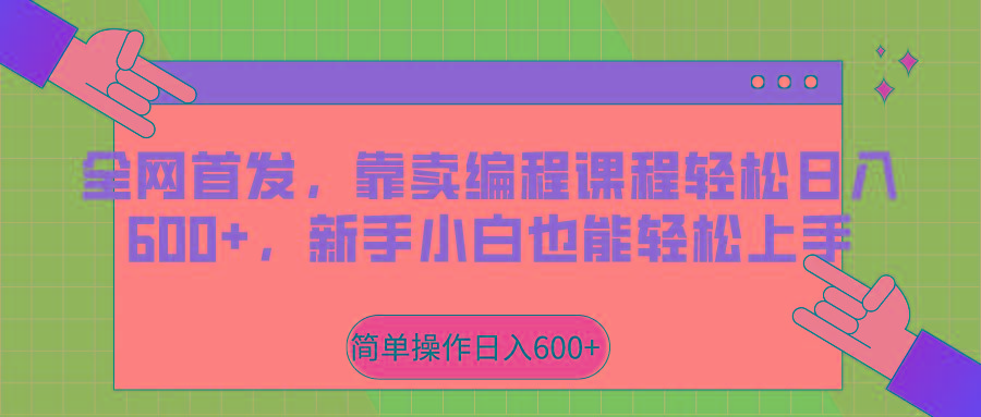 全网首发，靠卖编程课程轻松日入600+，新手小白也能轻松上手-点子口袋网