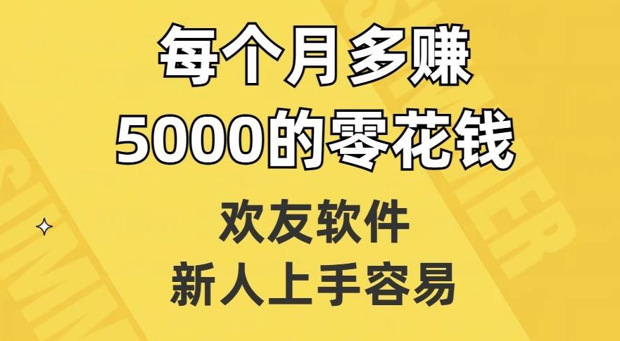 欢友软件，新人上手容易，每个月多赚5000的零花钱【揭秘】-点子口袋网