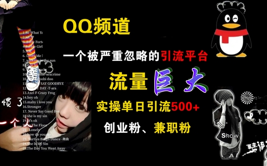 QQ频道，一个被严重忽略的引流平台，流量巨大 实操单日引流500+创业粉兼职粉【揭秘】-点子口袋网