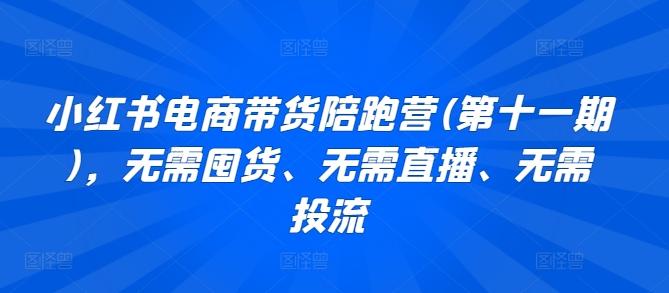 小红书电商带货陪跑营(第十一期)，无需囤货、无需直播、无需投流-点子口袋网