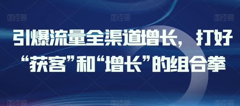 引爆流量全渠道增长，打好“获客”和“增长”的组合拳-点子口袋网