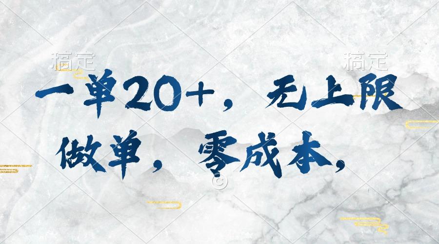 一单20+，无上限做单，零成本，执行就有收入-点子口袋网