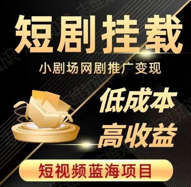 2023短视频蓝海项目，抖音快手短剧推广变现教程，低成本高收益-点子口袋网