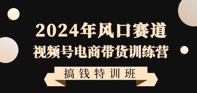 2024年风口赛道视频号电商带货训练营搞钱特训班，带领大家快速入局自媒体电商带货-点子口袋网
