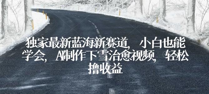 独家最新蓝海新赛道，小白也能学会，AI制作下雪治愈视频，轻松撸收益【揭秘】-点子口袋网