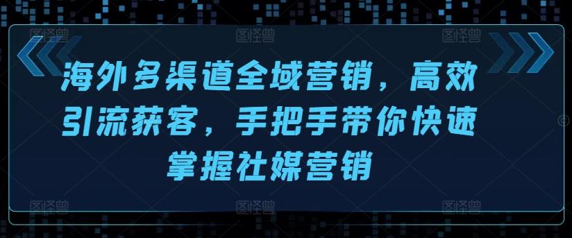 海外多渠道全域营销，高效引流获客，手把手带你快速掌握社媒营销-点子口袋网