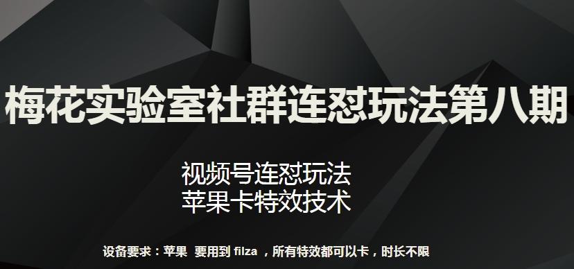 梅花实验室社群连怼玩法第八期，视频号连怼玩法 苹果卡特效技术【揭秘】-点子口袋网
