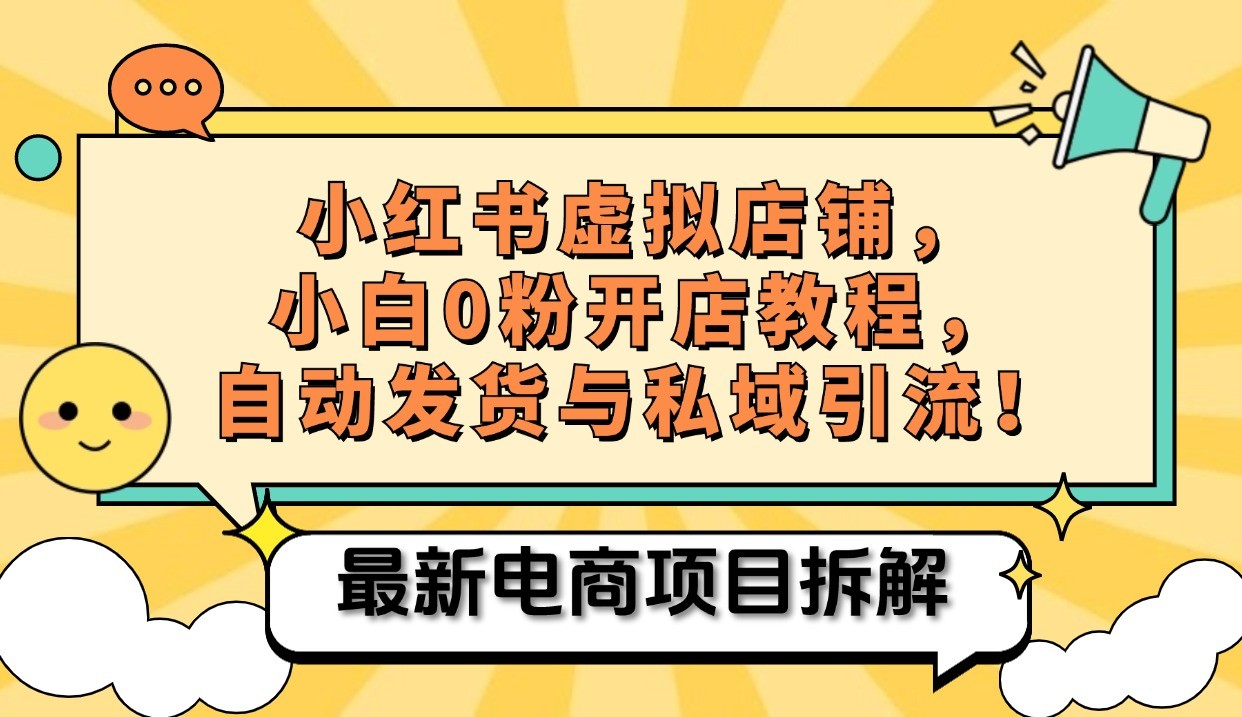 小红书电商，小白虚拟类目店铺教程，被动收益+私域引流-点子口袋网
