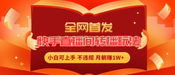 全网首发，快手直播间转播玩法简单躺赚，真正的全无人直播，小白轻松上手月入1W+【揭秘】-点子口袋网