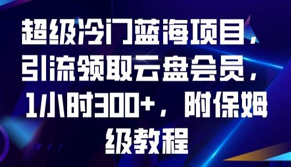 超级冷门蓝海项目，引流领取云盘会员，1小时300+，附保姆级教程-点子口袋网