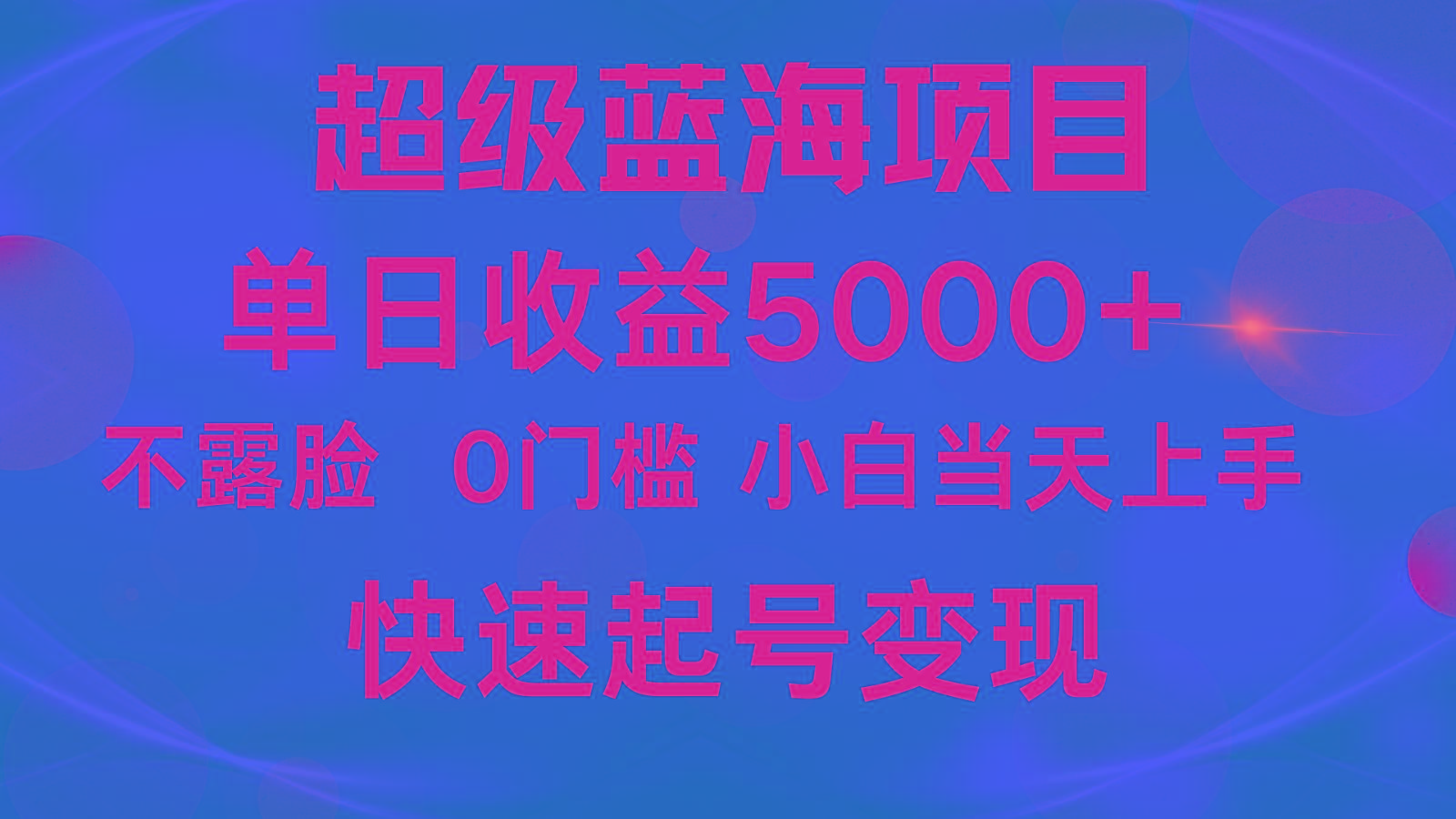 2024超级蓝海项目 单日收益5000+ 不露脸小游戏直播，小白当天上手，快手起号变现-点子口袋网