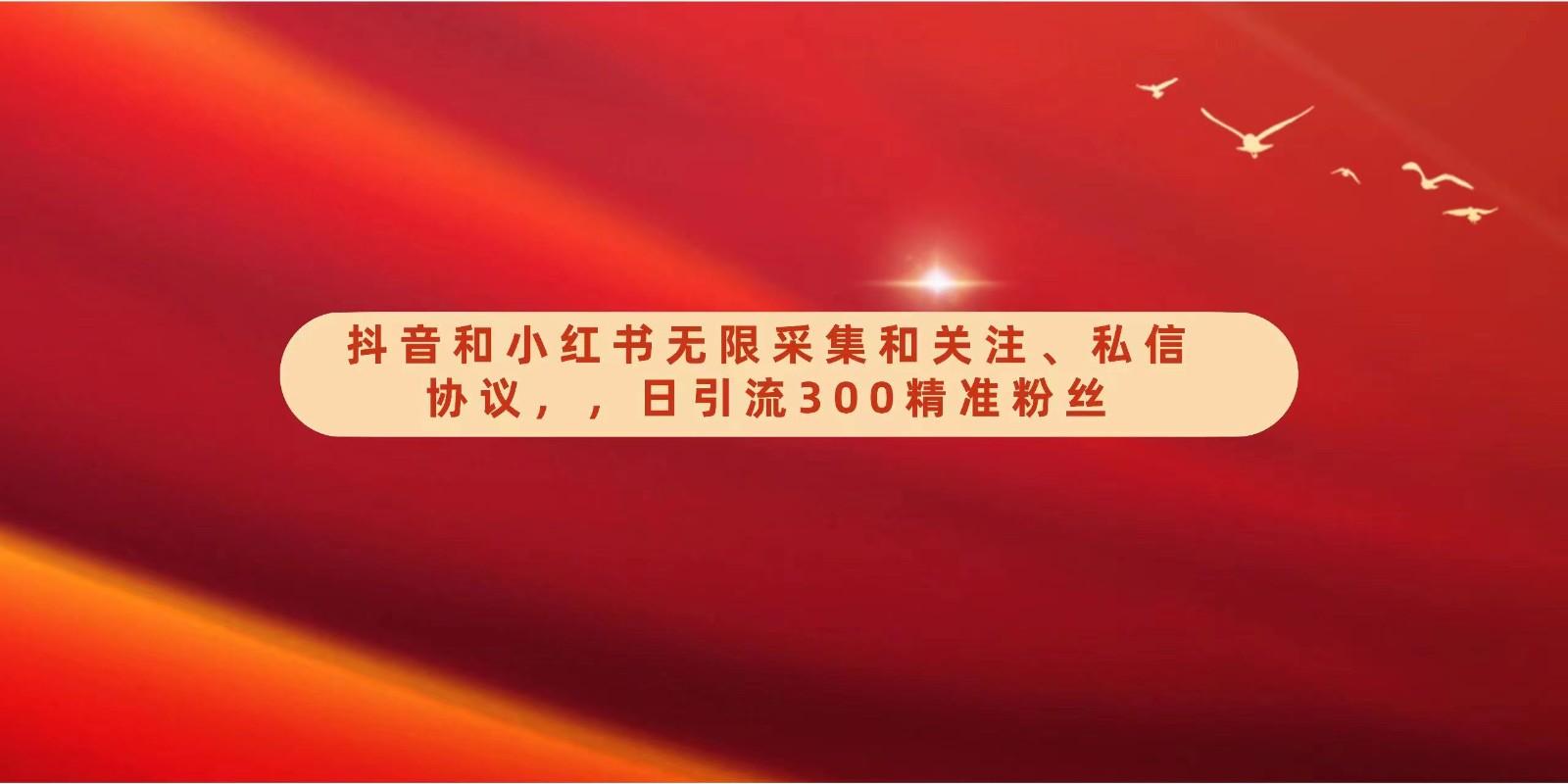 抖音和小红书无限采集和关注、私信协议，日引流300精准粉-点子口袋网