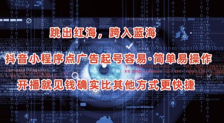 抖音小程序点广告项目，起号容易，简单易操作，开播就见有收益【揭秘】-点子口袋网