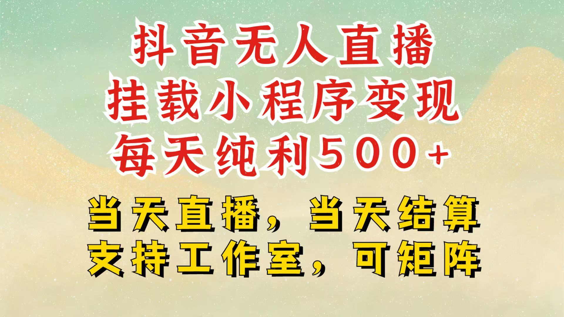 抖音无人挂机项目，轻松日入500+,挂载小程序玩法，不违规不封号，有号的一定挂起来-点子口袋网