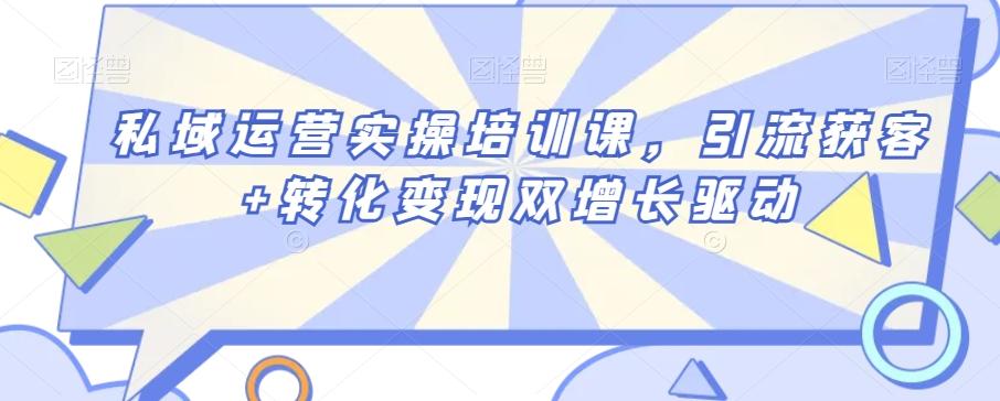 私域运营实操培训课，引流获客+转化变现双增长驱动-点子口袋网