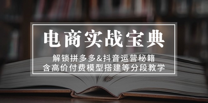 电商实战宝典 解锁拼多多&抖音运营秘籍 含高价付费模型搭建等分段教学-点子口袋网