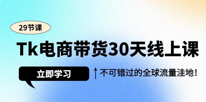 (9463期)Tk电商带货30天线上课，不可错过的全球流量洼地(29节课)-点子口袋网