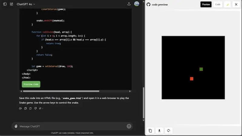 ChatGPT Code Preview｜AI编程预览工具-点子口袋网