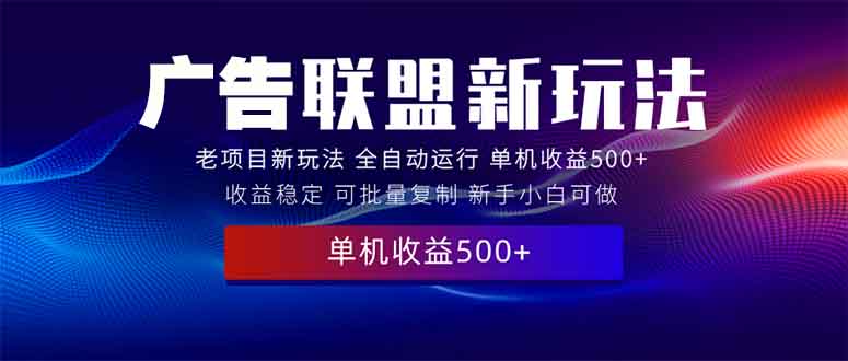 2025全新广告联盟玩法 单机500+课程实操分享 小白可无脑操作-点子口袋网