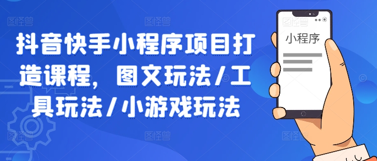 抖音快手小程序项目打造课程，图文玩法/工具玩法/小游戏玩法-点子口袋网