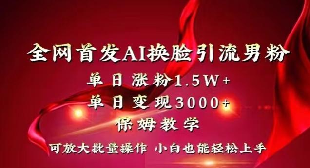 全网首发Ai换脸引流男粉，单日涨粉1.5w+，单日变现3000+，小白也能轻松上手拿结果【揭秘】-点子口袋网