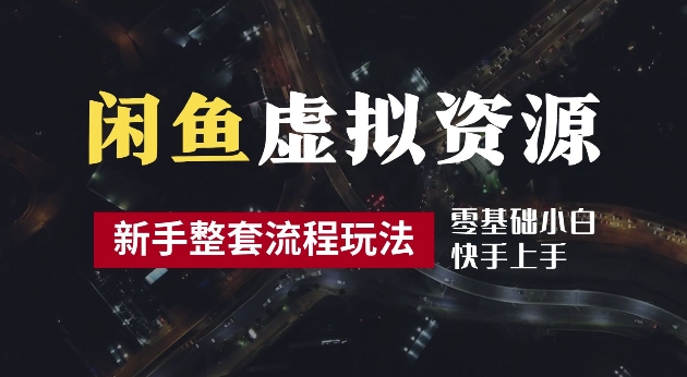2024最新闲鱼虚拟资源玩法，养号到出单整套流程，多管道收益，每天2小时月收入过万【揭秘】-点子口袋网